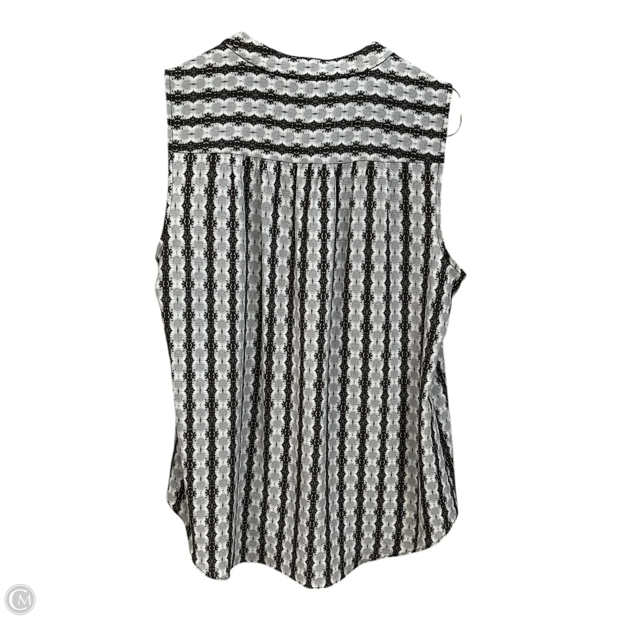 Top Sleeveless By Vince Camuto In Black & Grey, Size: L