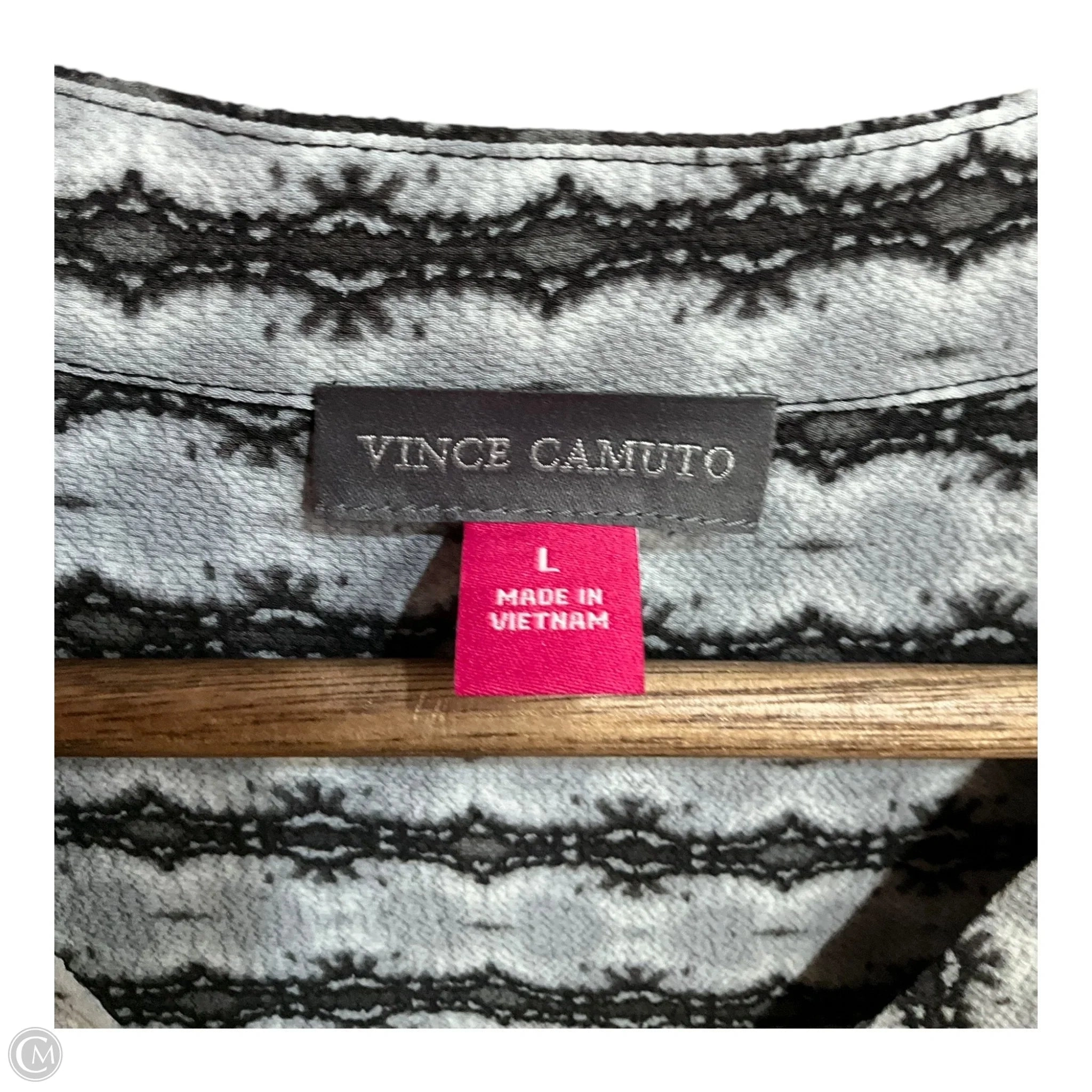 Top Sleeveless By Vince Camuto In Black & Grey, Size: L