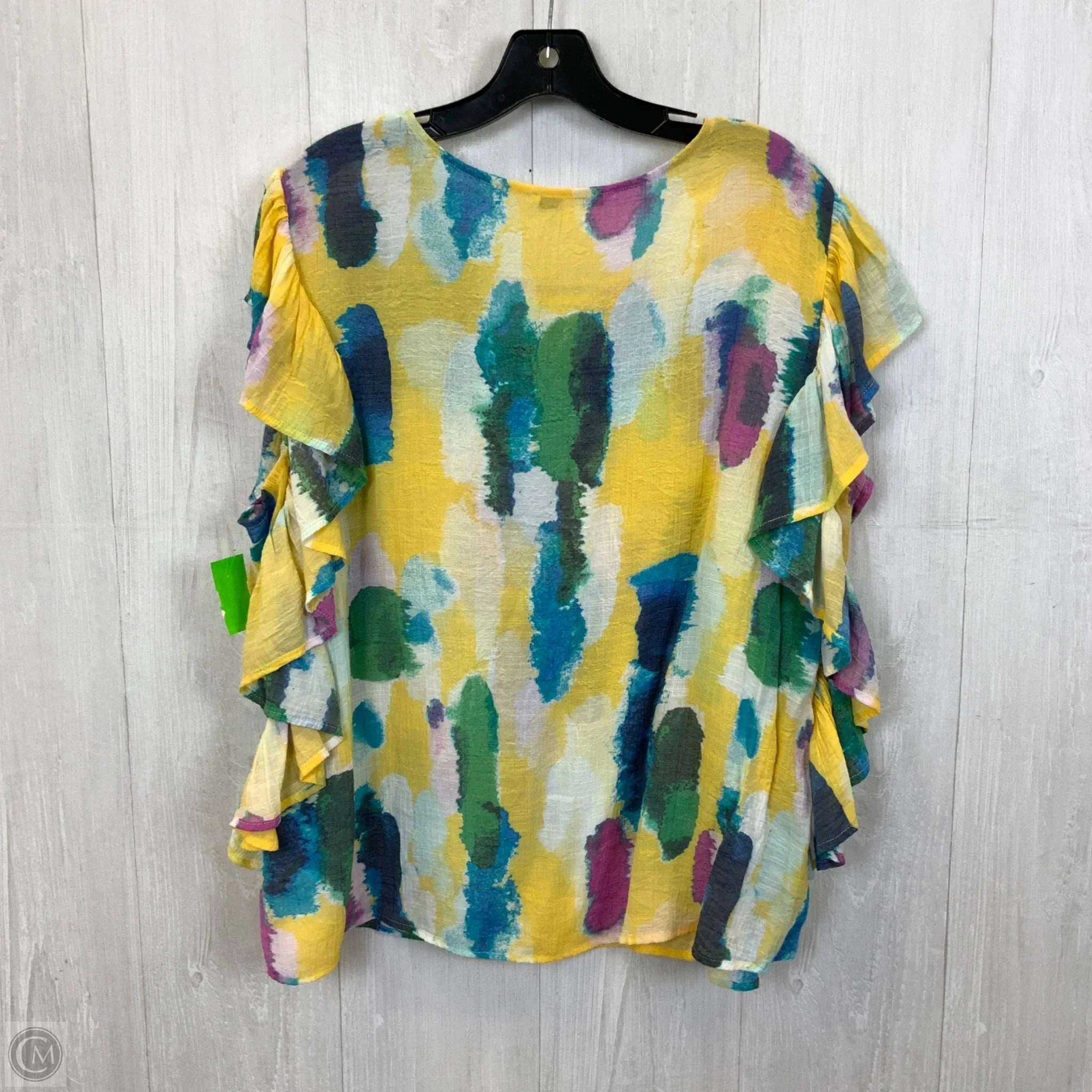 Top Sleeveless By Zac And Rachel In Yellow, Size: 1x