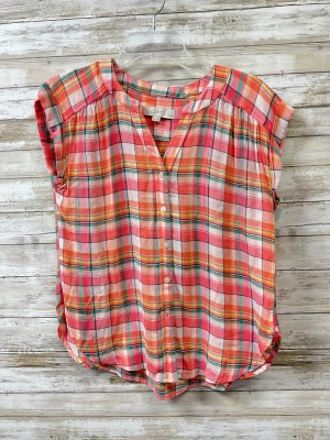 Top Ss By Loft In Plaid Pattern, Size:Xs