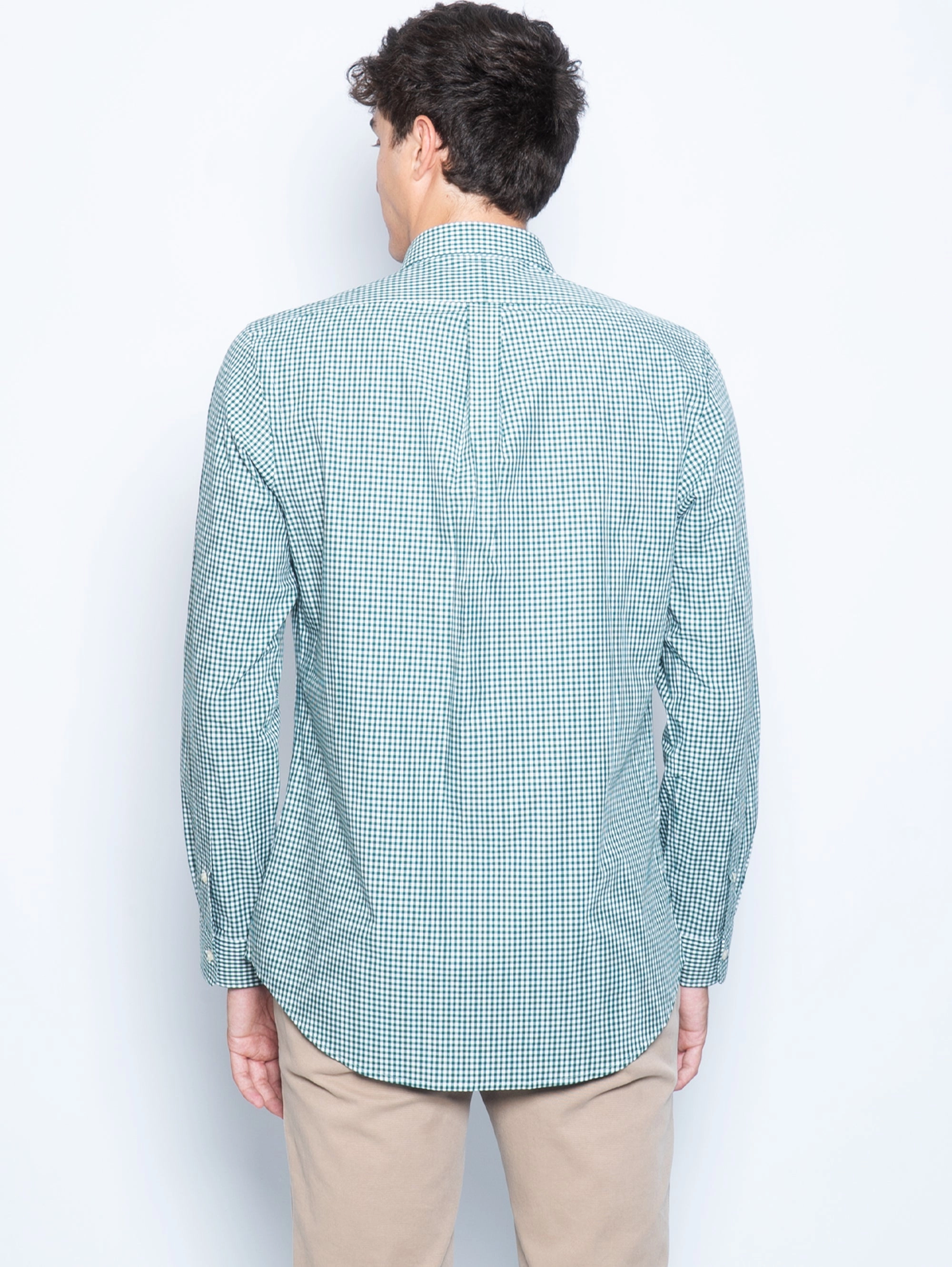 White/Green Checkered Shirt