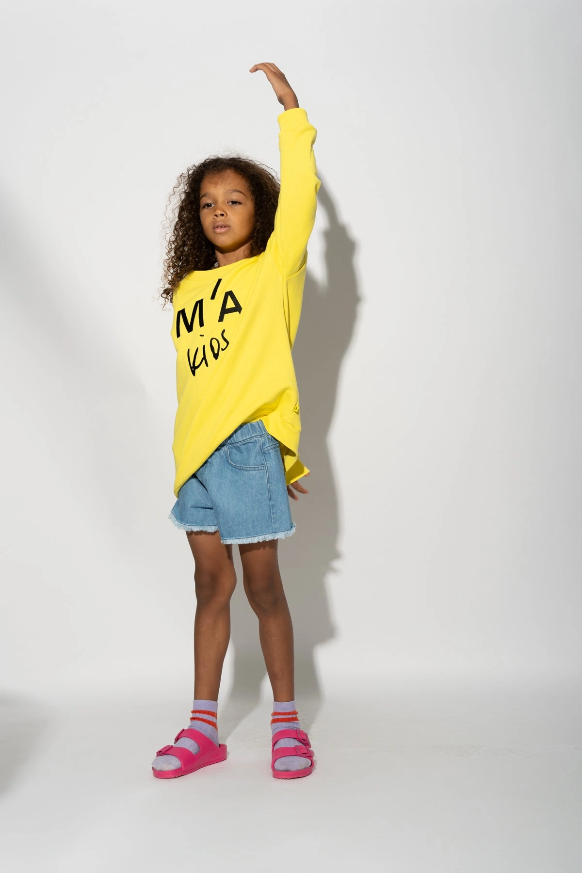 YELLOW SWEATSHIRT WITH EMBROIDERED LOGO