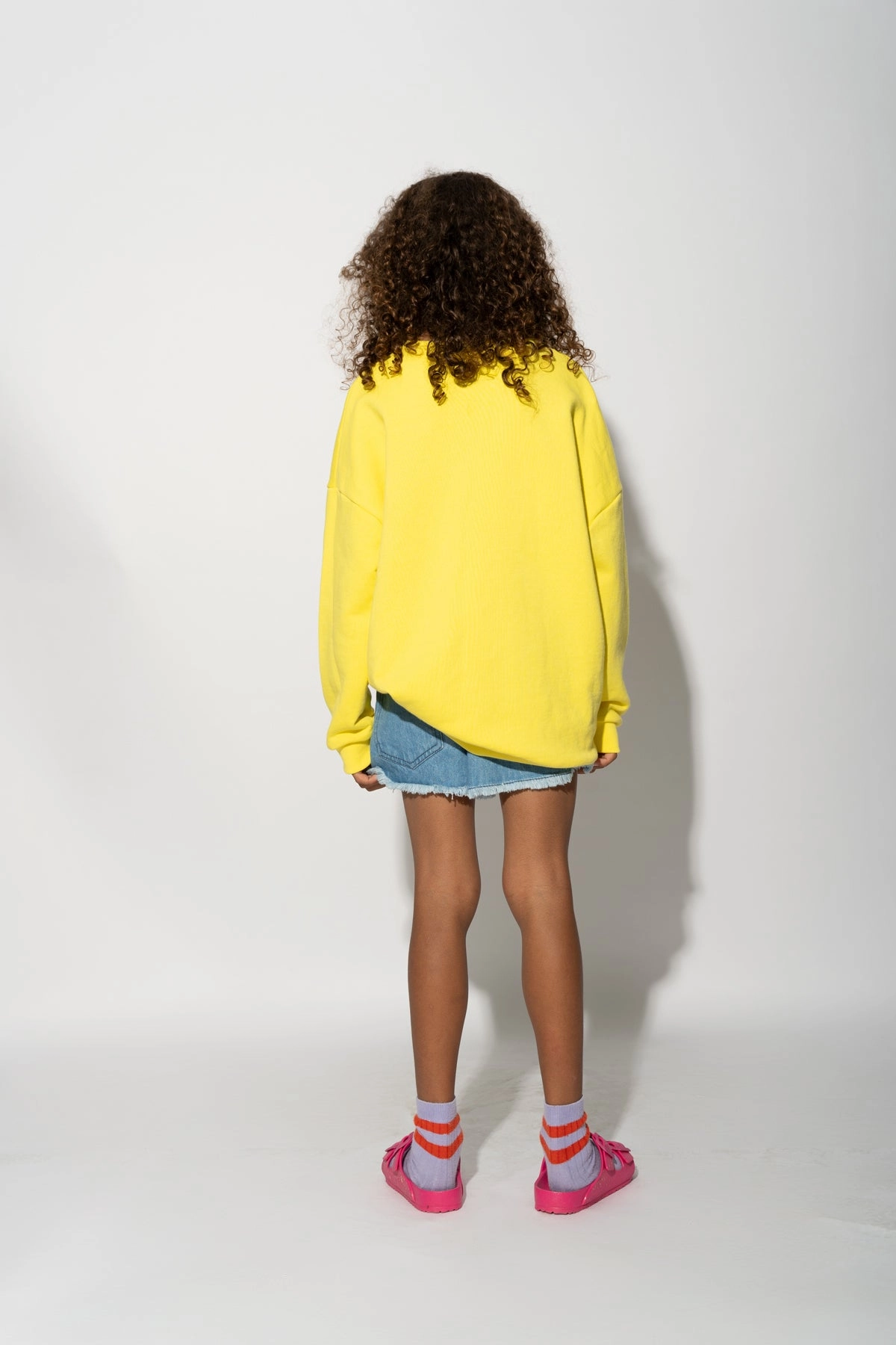 YELLOW SWEATSHIRT WITH EMBROIDERED LOGO
