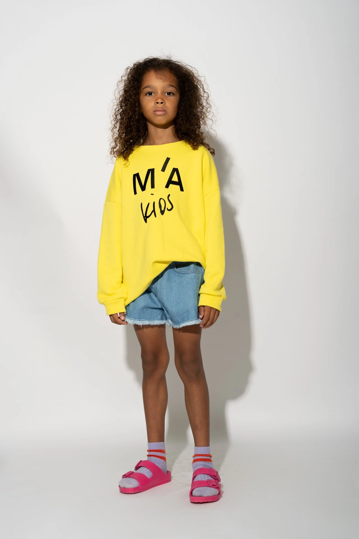 YELLOW SWEATSHIRT WITH EMBROIDERED LOGO