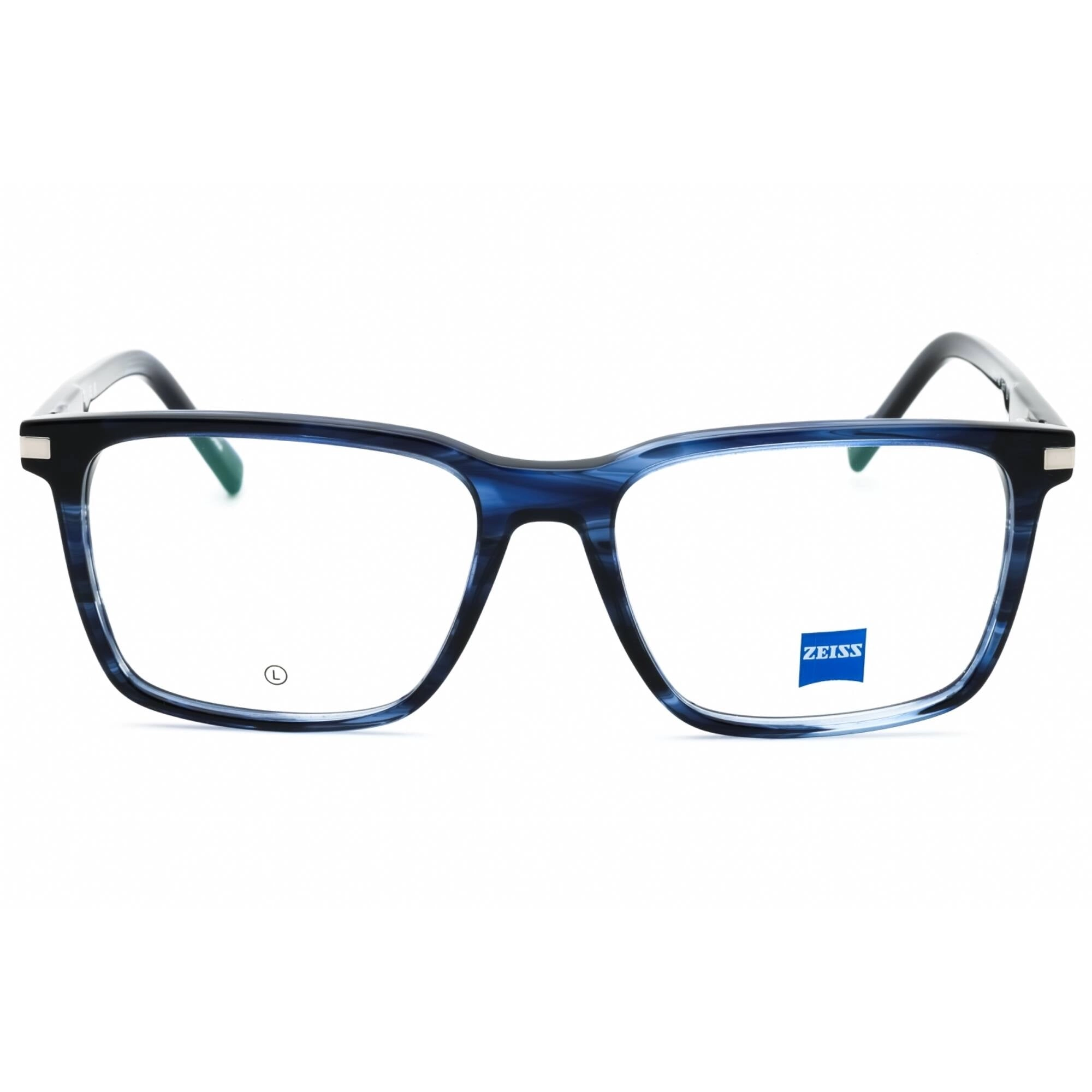 Zeiss Men's Eyeglasses - Striped Blue Acetate Full Rim Square Frame | ZS23533 463