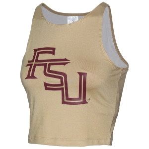 ZooZatz's Women's Stacked FSU Crop Tank - Gold